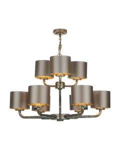 Sloane 9 Light Armed Pendant Bespoke With Bespoke Shade