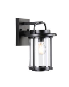 Solent Outdoor Wall Light Black and Glass