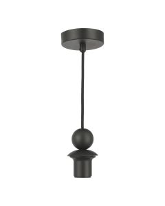 1 Light Matt Black E27 Suspension