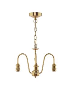 3 Light E14 Armed Suspension Natural Brass