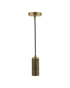 1 Light Knurled Brass E27 Suspension