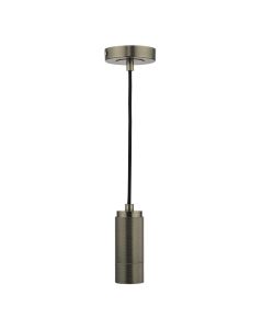 1 Light Knurled Antique Chrome E27 Suspension