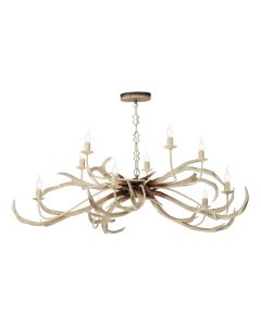 Stag 10 Light Armed Pendant White and Matt Cream Fitting Only