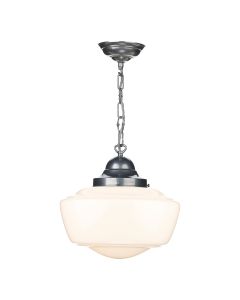 Stowe Pendant Satin Chrome and Opal Glass