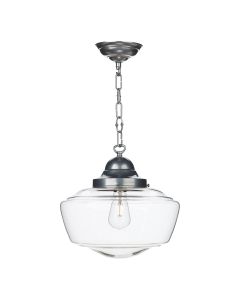 Stowe Pendant Satin Chrome and Clear Glass