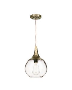 Teardrop Pendant Polished Bronze and Glass