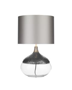 Teardrop Table Lamp Pewter and Glass Base Only