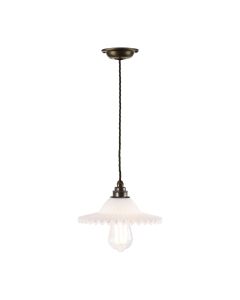 Tysoe Pendant Opal Glass and Antique Brass
