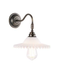 Tysoe Wall Light Opal Glass and Antique Brass