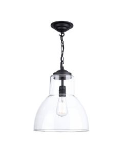 Upton Pendant Black and Glass