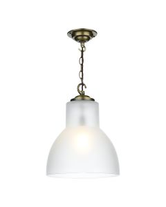 Upton Pendant Antique Brass and Opal Glass
