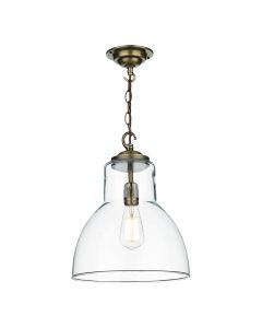 Upton Pendant Antique Brass and Glass