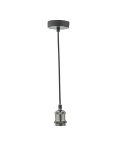 Waco 1 Light E27 Suspension Black Chrome Matt Black