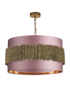 Willow 4 Light Pendant Bronze With Bespoke Shade & Baffle