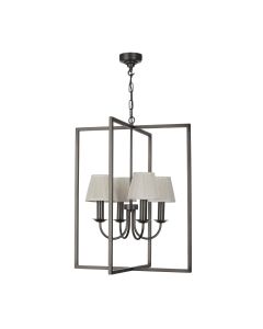 Windsor 4 Light Pendant Aged Silver Fitting Only