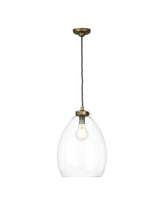 Yeovil Pendant Glass and Aged Brass