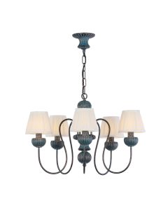 Zhivago 5 Light Armed Pendant Brown and Verdigris Fitting Only