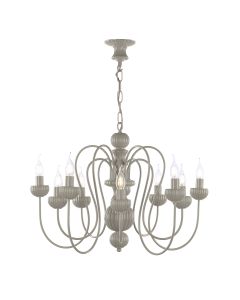 Zhivago 10 Light Armed Pendant Powder Grey Fitting Only