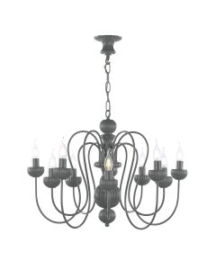 Zhivago 10 Light Armed Pendant Lead Grey Fitting Only