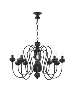 Zhivago 10 Light Armed Pendant Black Fitting Only