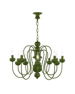 Zhivago 10 Light Armed Pendant Juniper Green Fitting Only