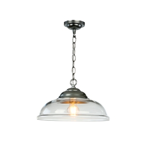 Webster clear glass and satin chrome pendant 
