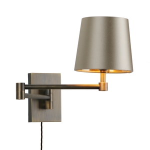 Muswell Single Wall Light Antique Brass Plugged